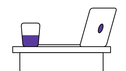 Ilustración mesa con portátil